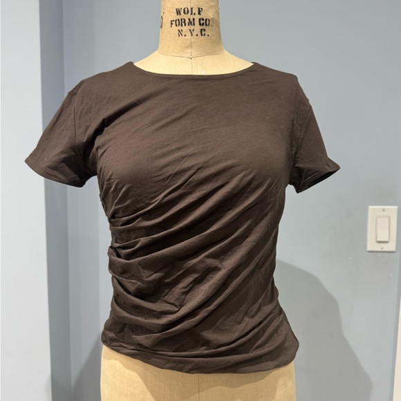 ZARA DRAPED COTTON TOP - Picture 2 of 2